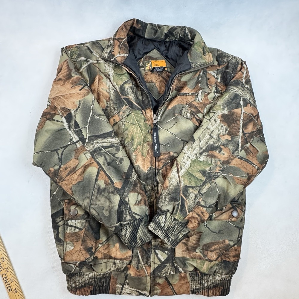 Trail Crest Kids Highland Timber Camo Jacket L Full Zip Insulated Hunting‎ Coat